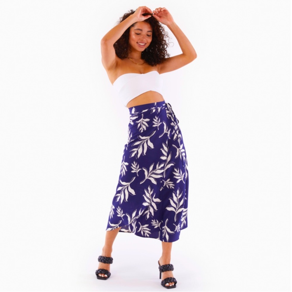SUMMER & ROSE Palm Wrap Skirt